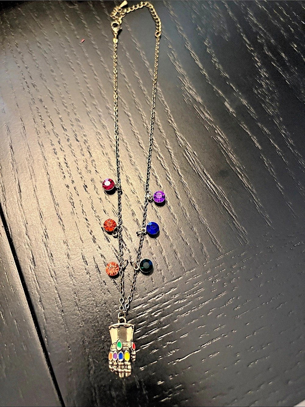 Marvel Avenger Gauntlet Multicolor Pendant Necklace Like New
